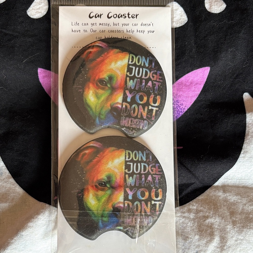 Colorful Dog Car Coasters